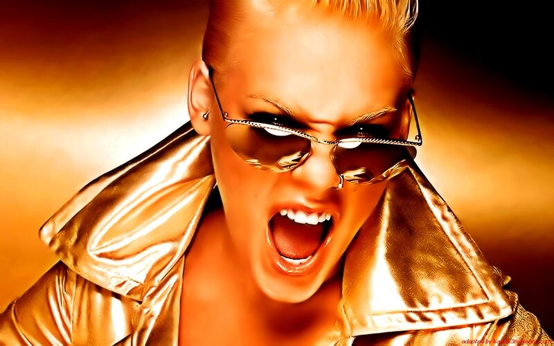 woman in gold jacket screaming