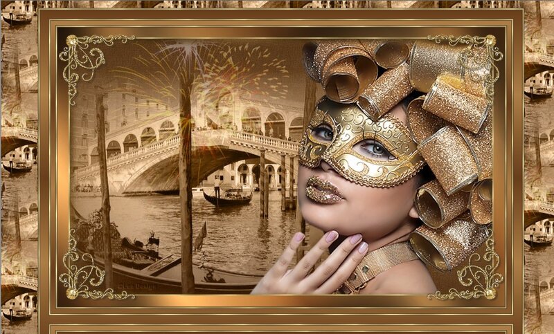 Woman in Gold Mask — Festive
