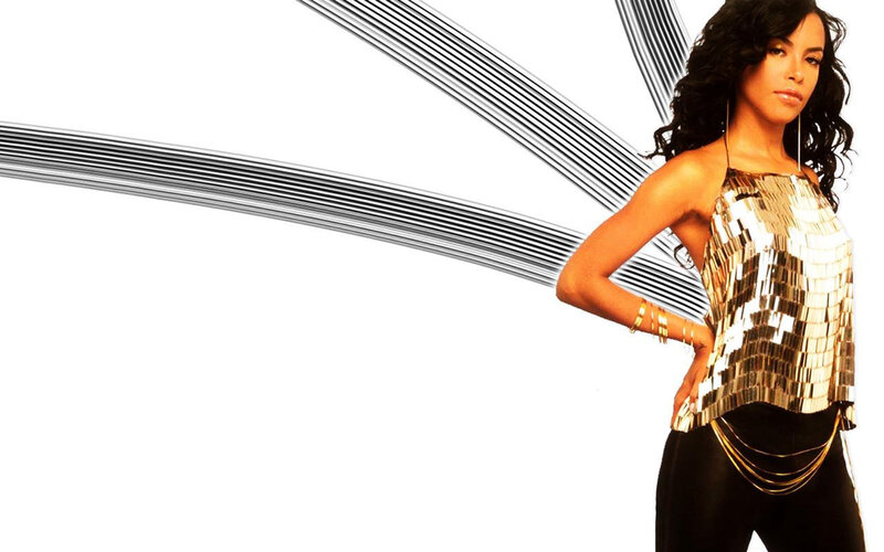 woman in gold sequin top