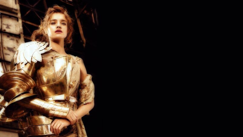 woman in golden armor