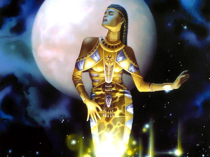 Woman in Golden Armor — Gold, Serene, Mystical