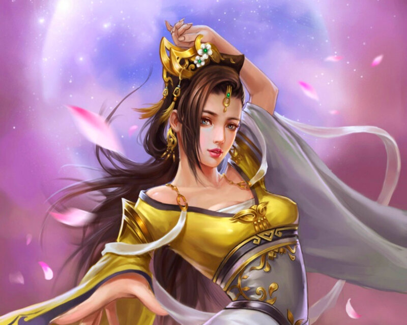 Woman in Golden Armor — Purple