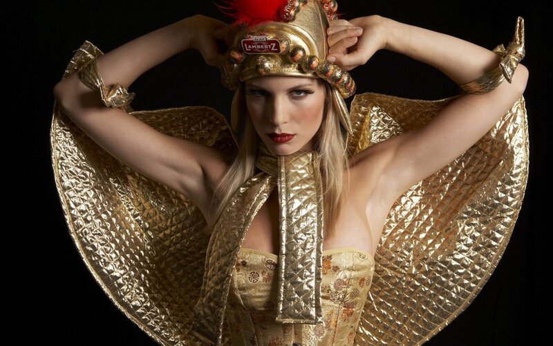 woman in golden costume