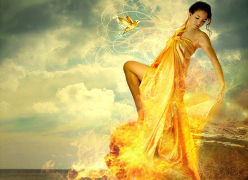 Woman in Golden Dress — Yellow