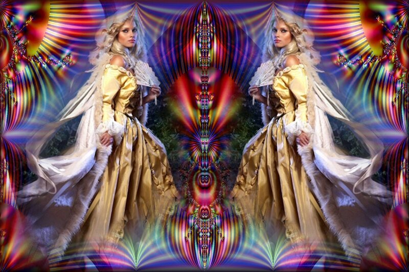 Woman in Golden Gown — Gold, Dramatic