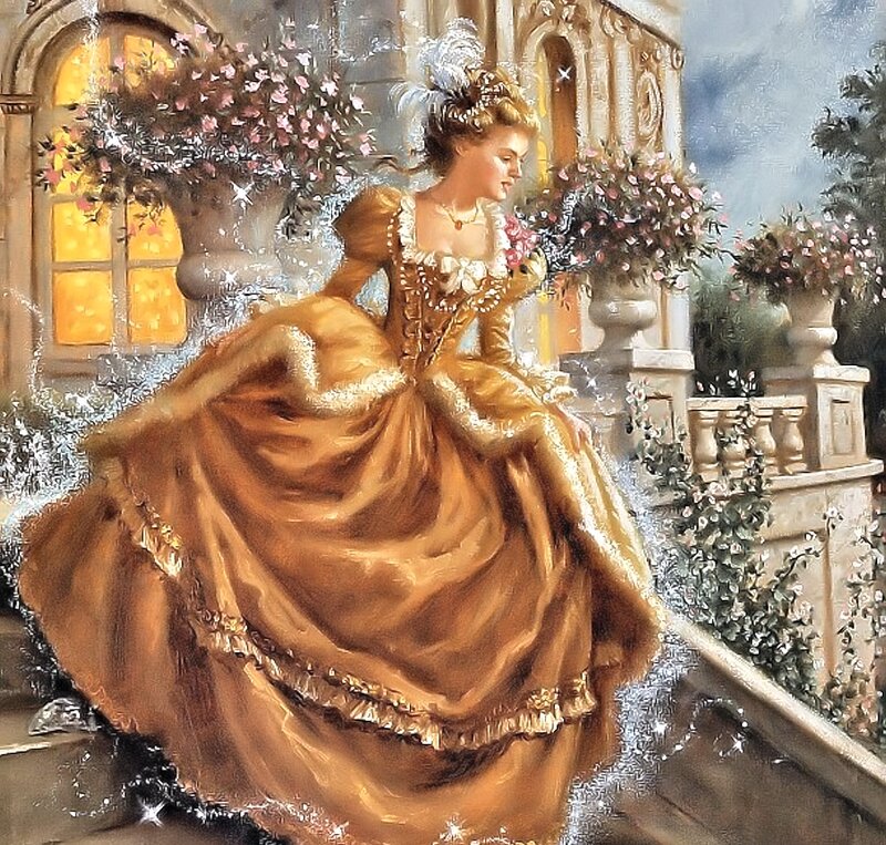 Woman in Golden Gown — Gold, Serene
