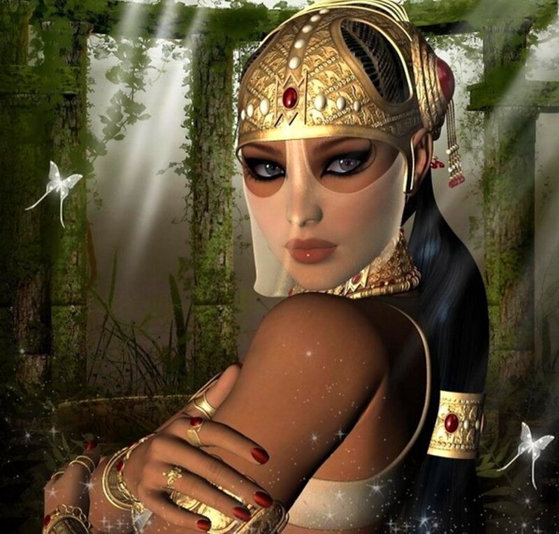 Woman in Golden Headdress — Gold