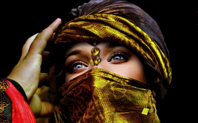 Woman in Golden Headscarf