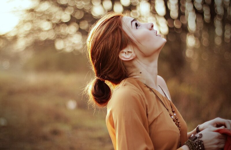 woman in golden light