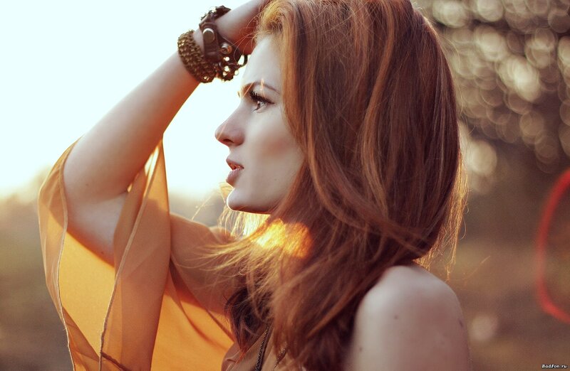 woman in golden light