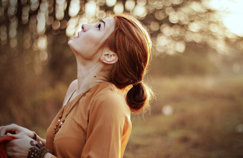 woman in golden light
