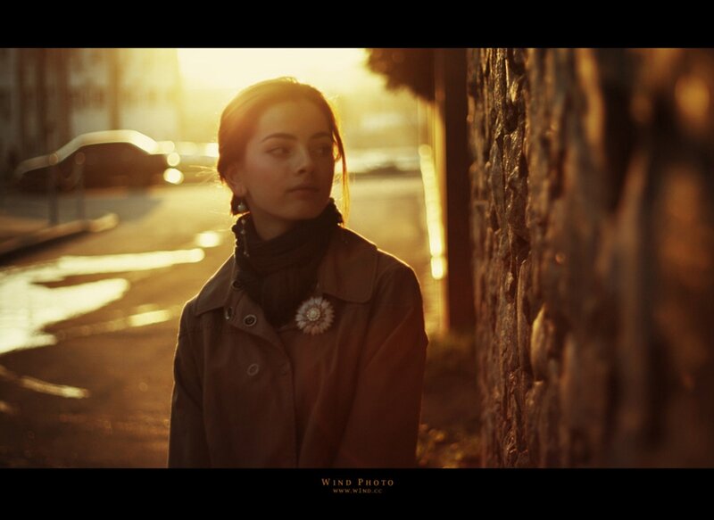 woman in golden light