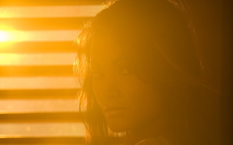 woman in golden light