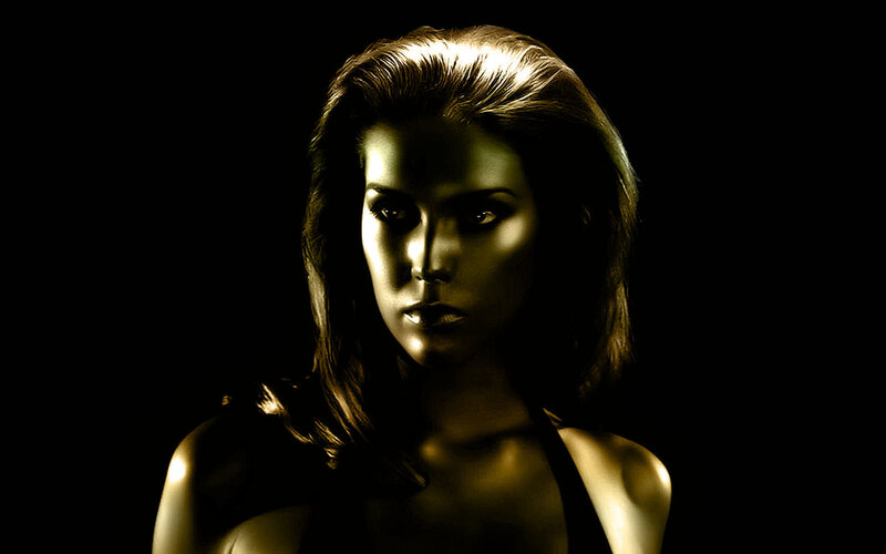 woman in golden light
