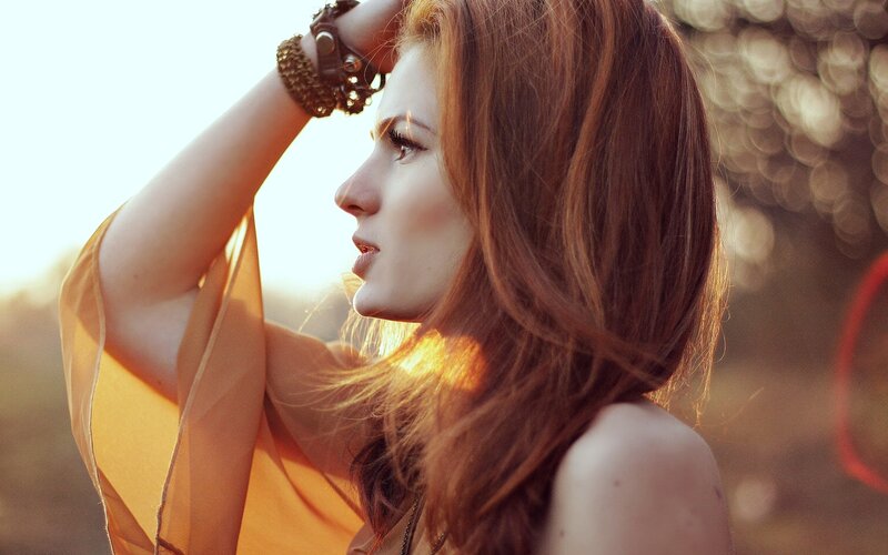 woman in golden light