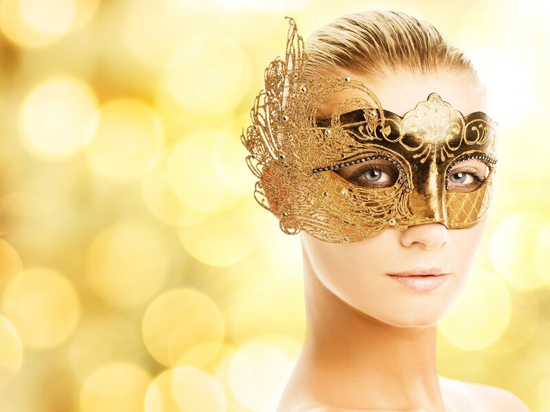 woman in golden mask
