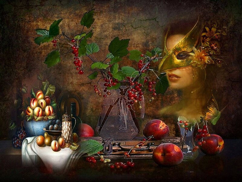 Woman in Golden Mask — Brown