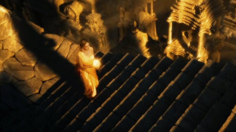 Woman in Golden Sari — Gold, Dramatic