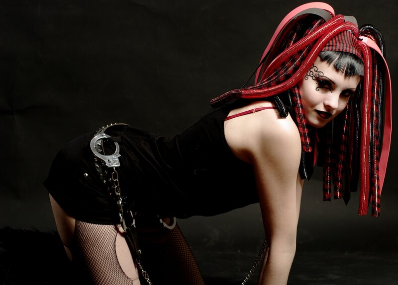 Woman in Goth Outfit