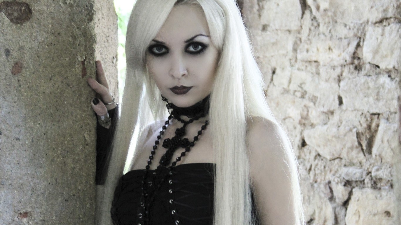 woman in goth style