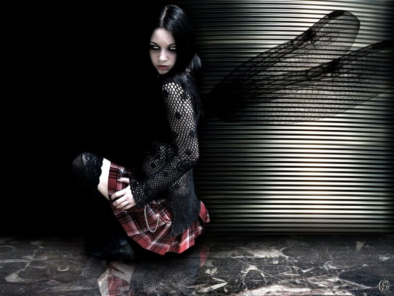 woman in gothic attire