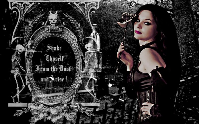 Woman in Gothic Attire — Black, Dark, Night