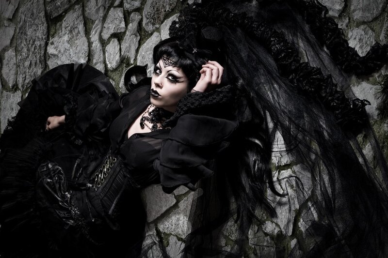 Woman in Gothic Attire — Black