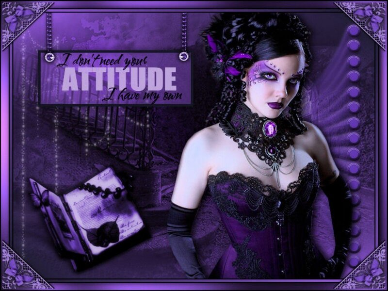 Woman in Gothic Attire — Purple