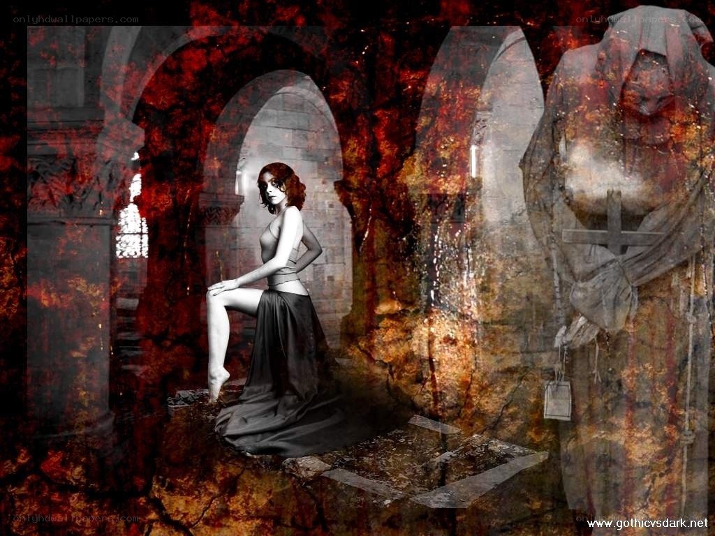 woman in gothic cathedral