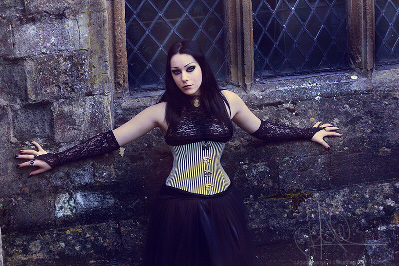woman in gothic corset