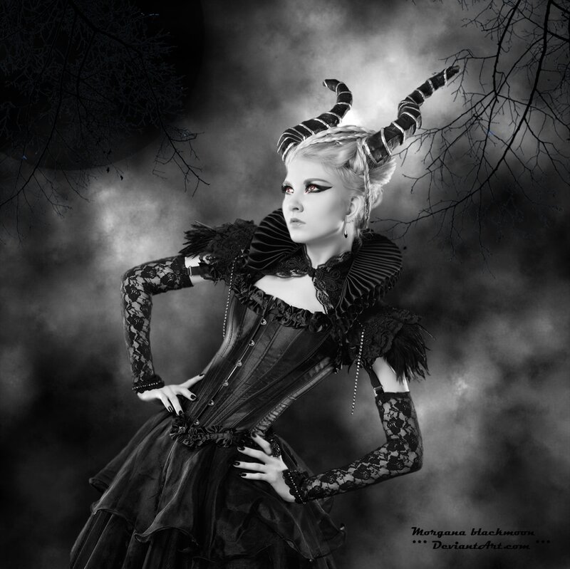 Woman in Gothic Costume — Black, Dramatic