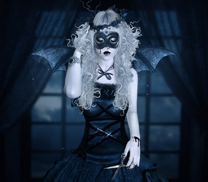 Woman in Gothic Costume — Blue