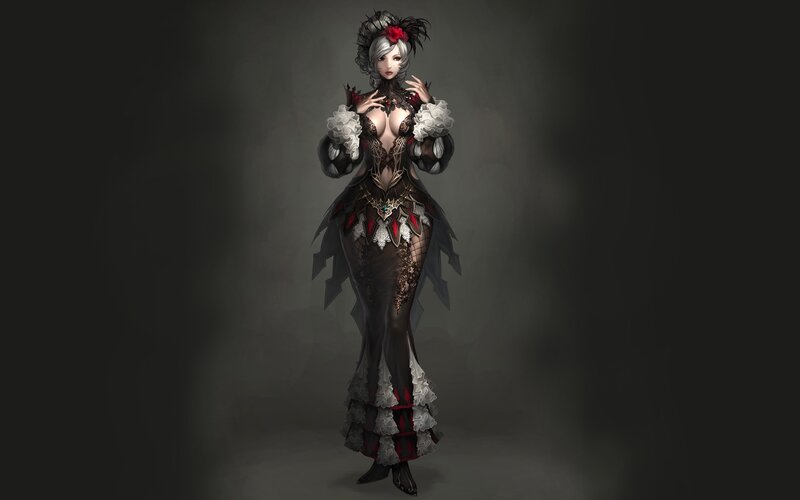 woman in gothic dress