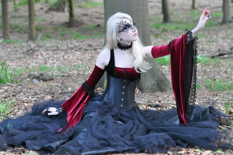 Woman in Gothic Dress — Black, Dramatic, Spring