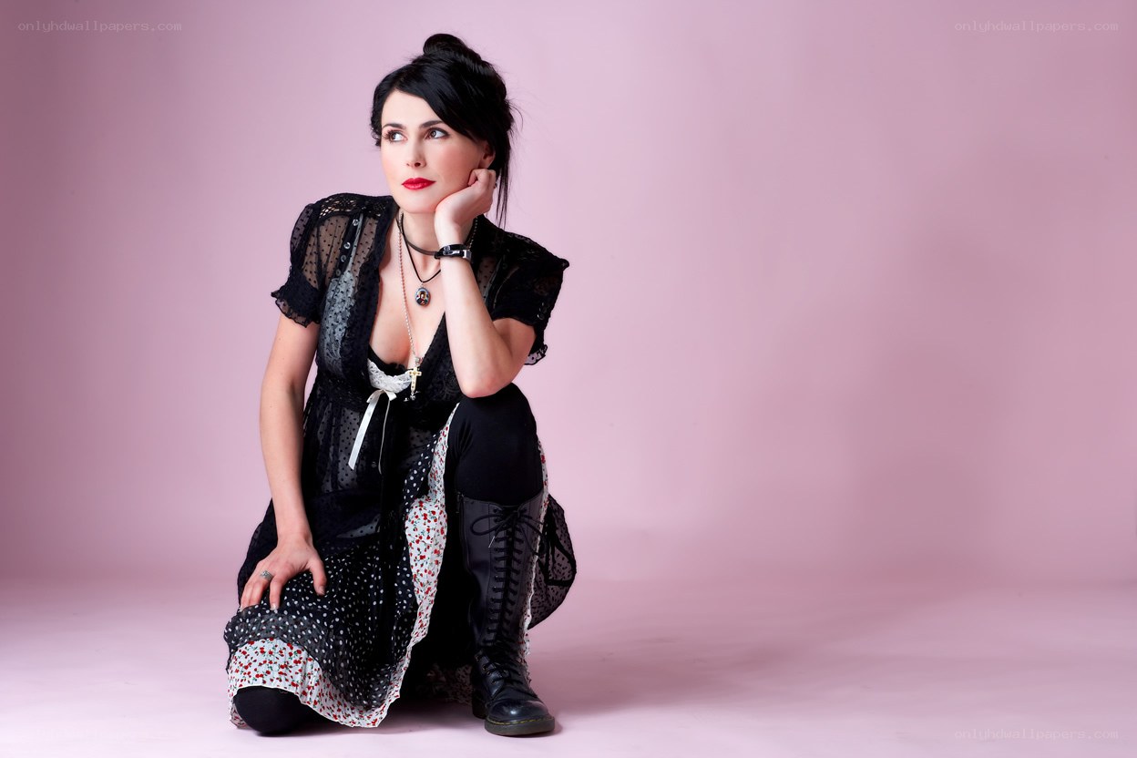 woman in gothic dress posing