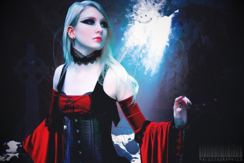 Woman in Gothic Outfit — Black, Dramatic, Night