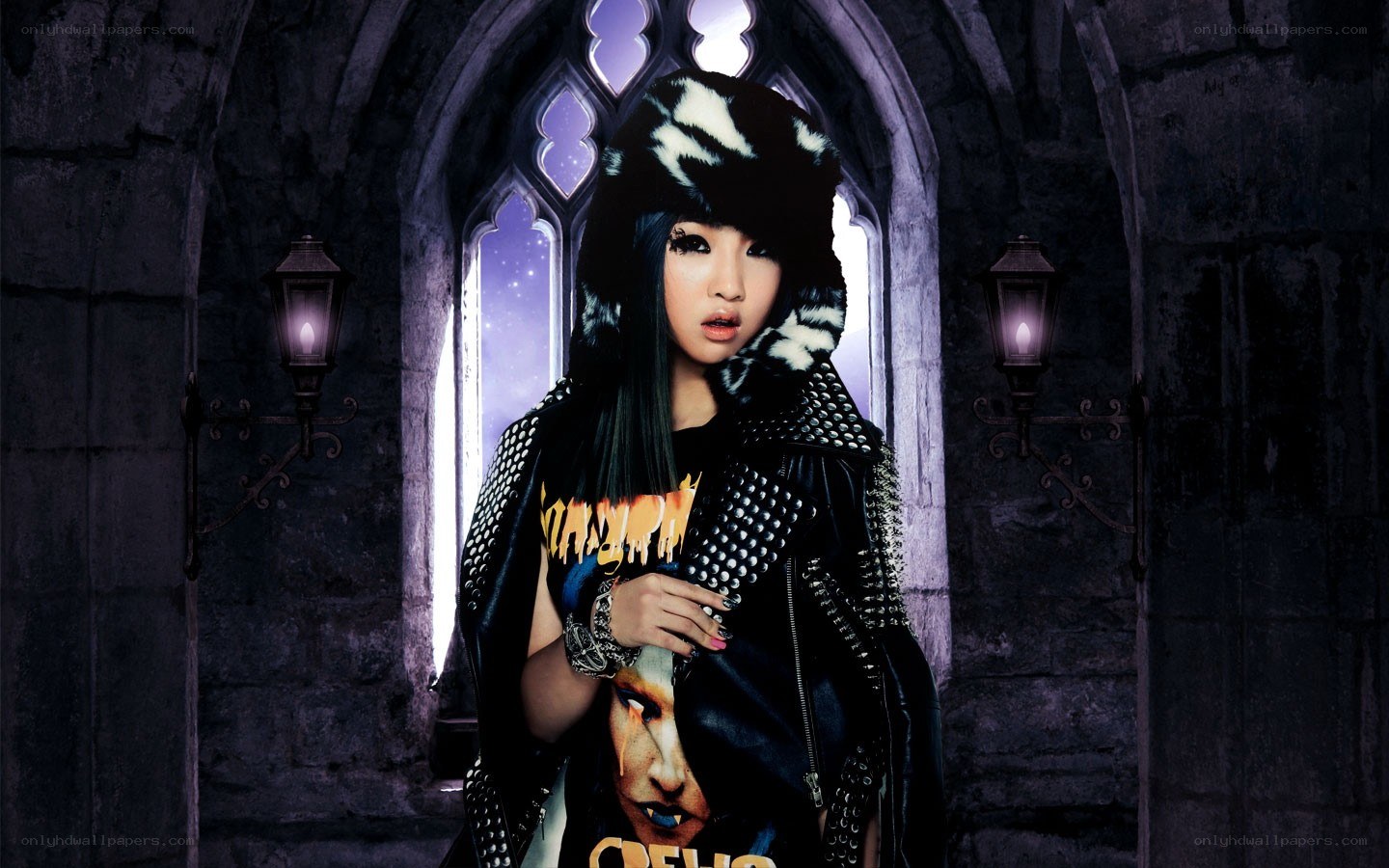 woman in gothic setting