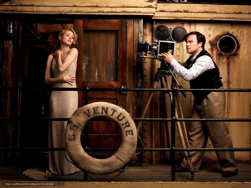 Woman in Gown on Ship Deck