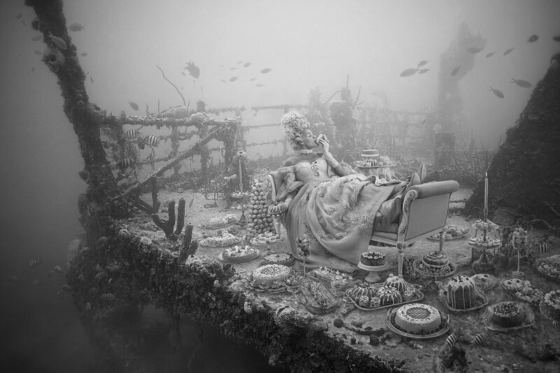 Woman in Gown Underwater