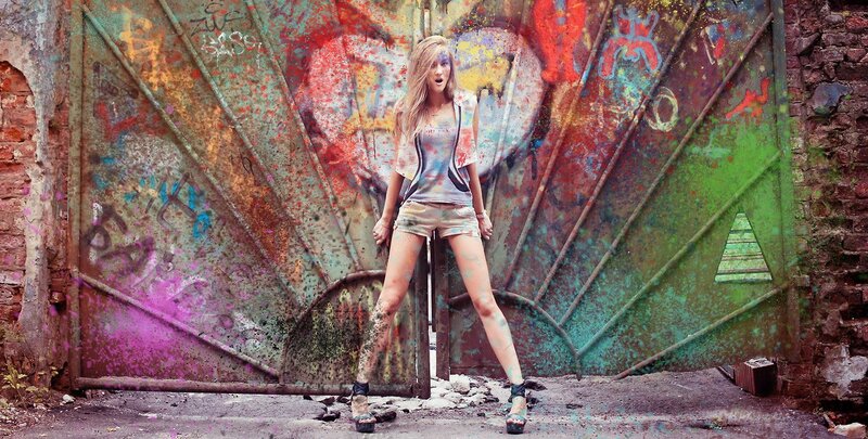Woman in Graffiti Alley — Green