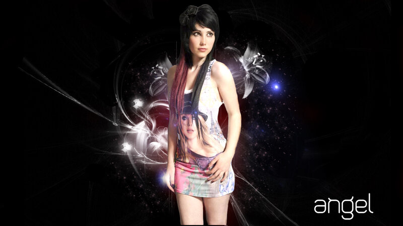 woman in graphic dress