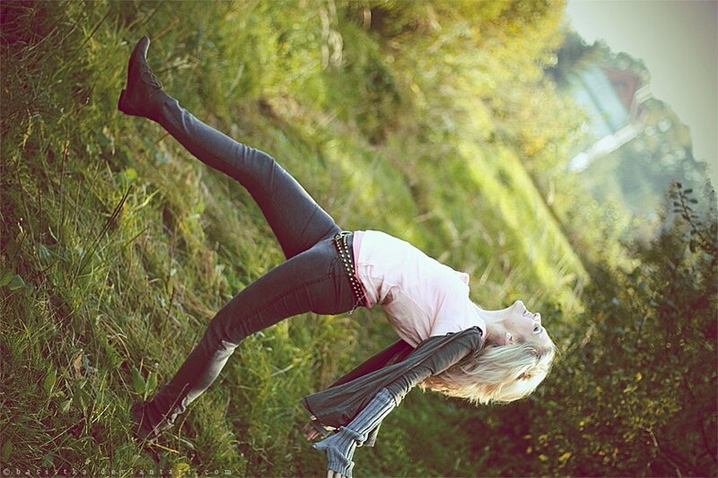 woman in grassy field