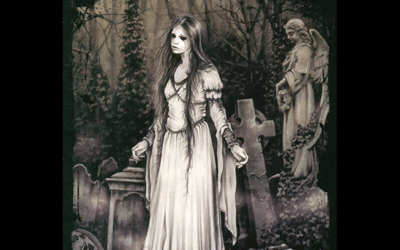 Woman in Graveyard — Black, Somber