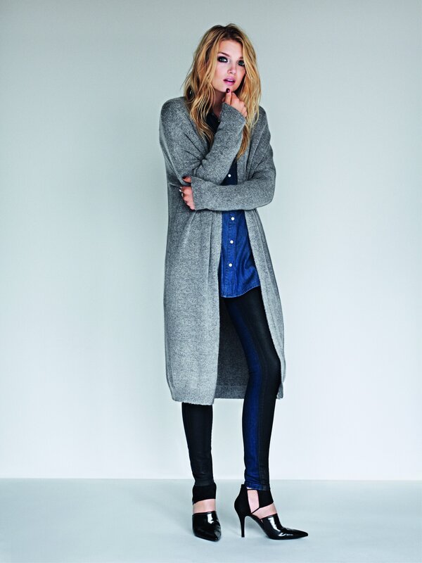 woman in gray cardigan