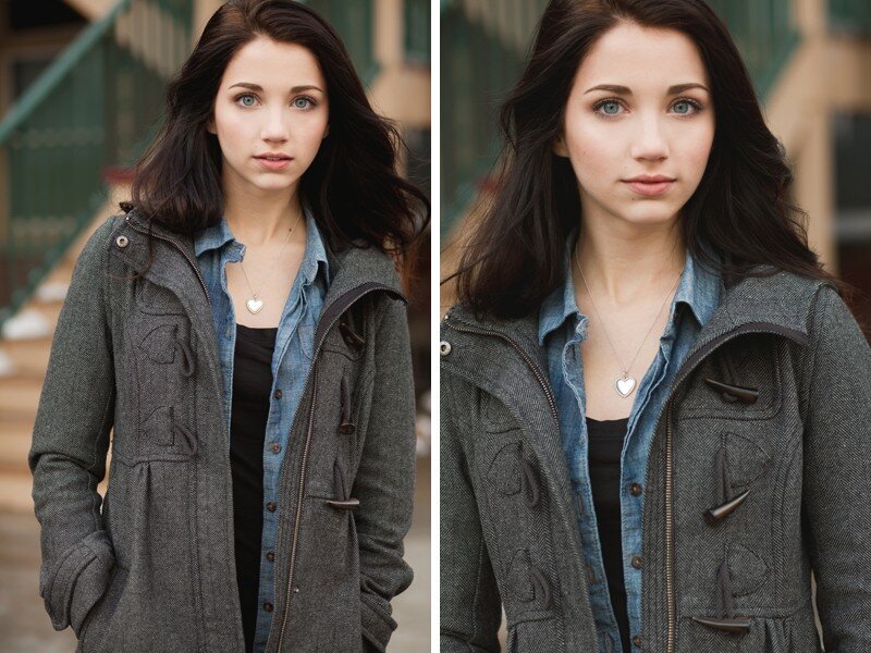 Woman in Gray Coat — Neutral