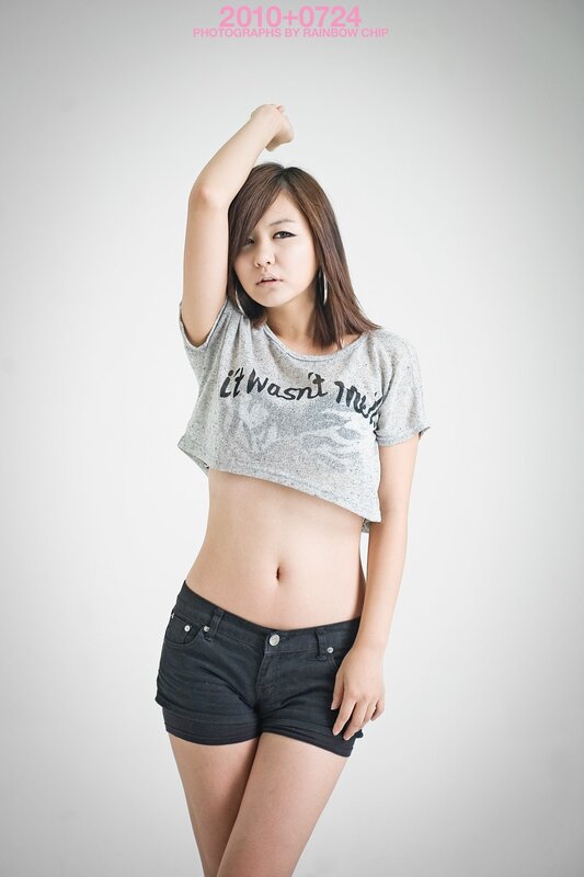 Woman in Gray Crop Top — Neutral