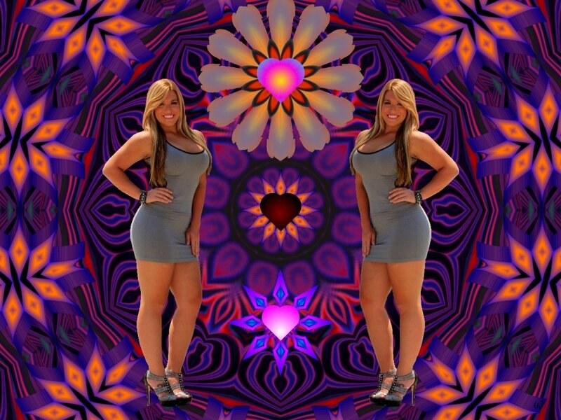 Woman in Gray Dress — Purple, Vibrant