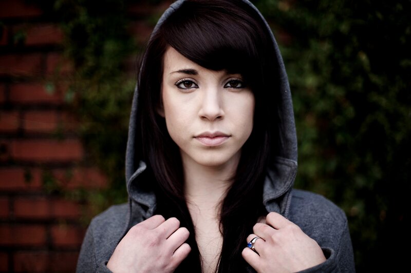 woman in gray hoodie