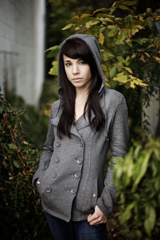 woman in gray hoodie