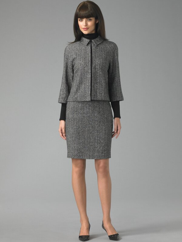 woman in gray suit